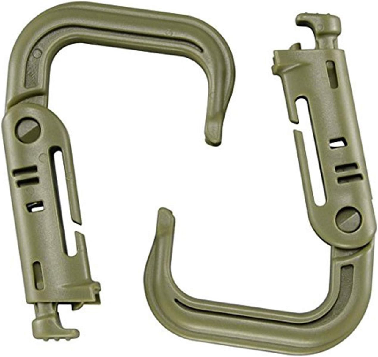 10 Pack Multipurpose D-Ring Grimlock Locking for Molle Webbing with Zippered ...