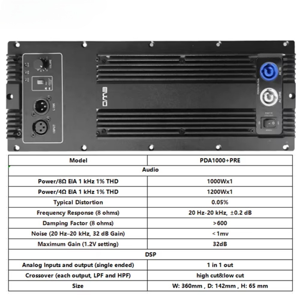 1000W Audio Active Speaker Plate Power Class d Amplifier Board Module Subwoofer