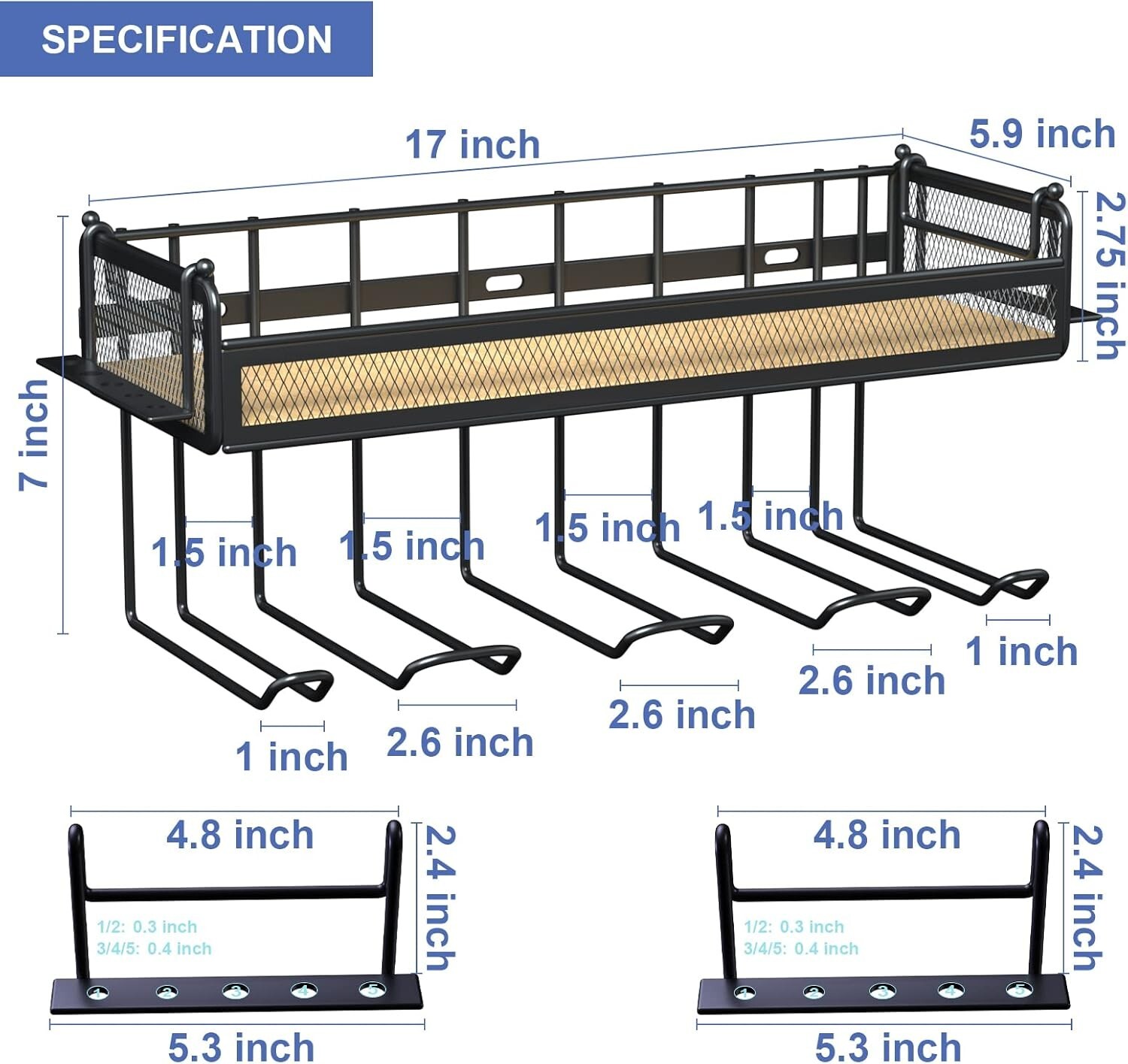 Garage Power Tool Organizer Wall Mount Cordless Drill Holder Tool Storage Rack