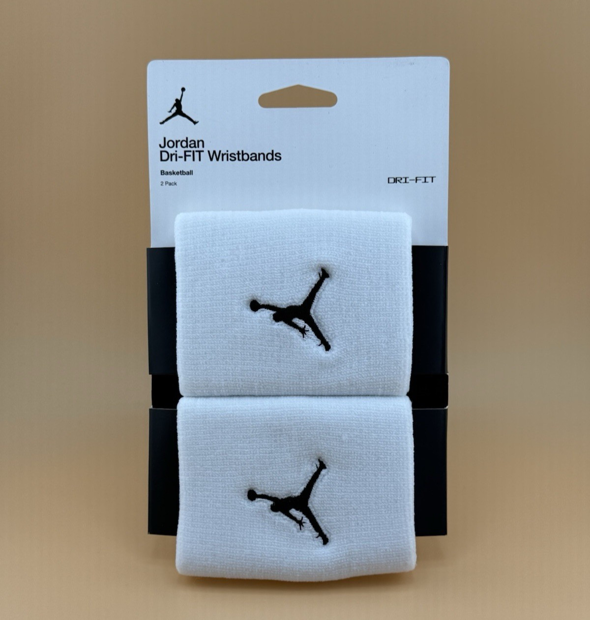 Nike Jordan Dri-Fit Wristbands Basketball Unisex 2-Pack Set - White/Black