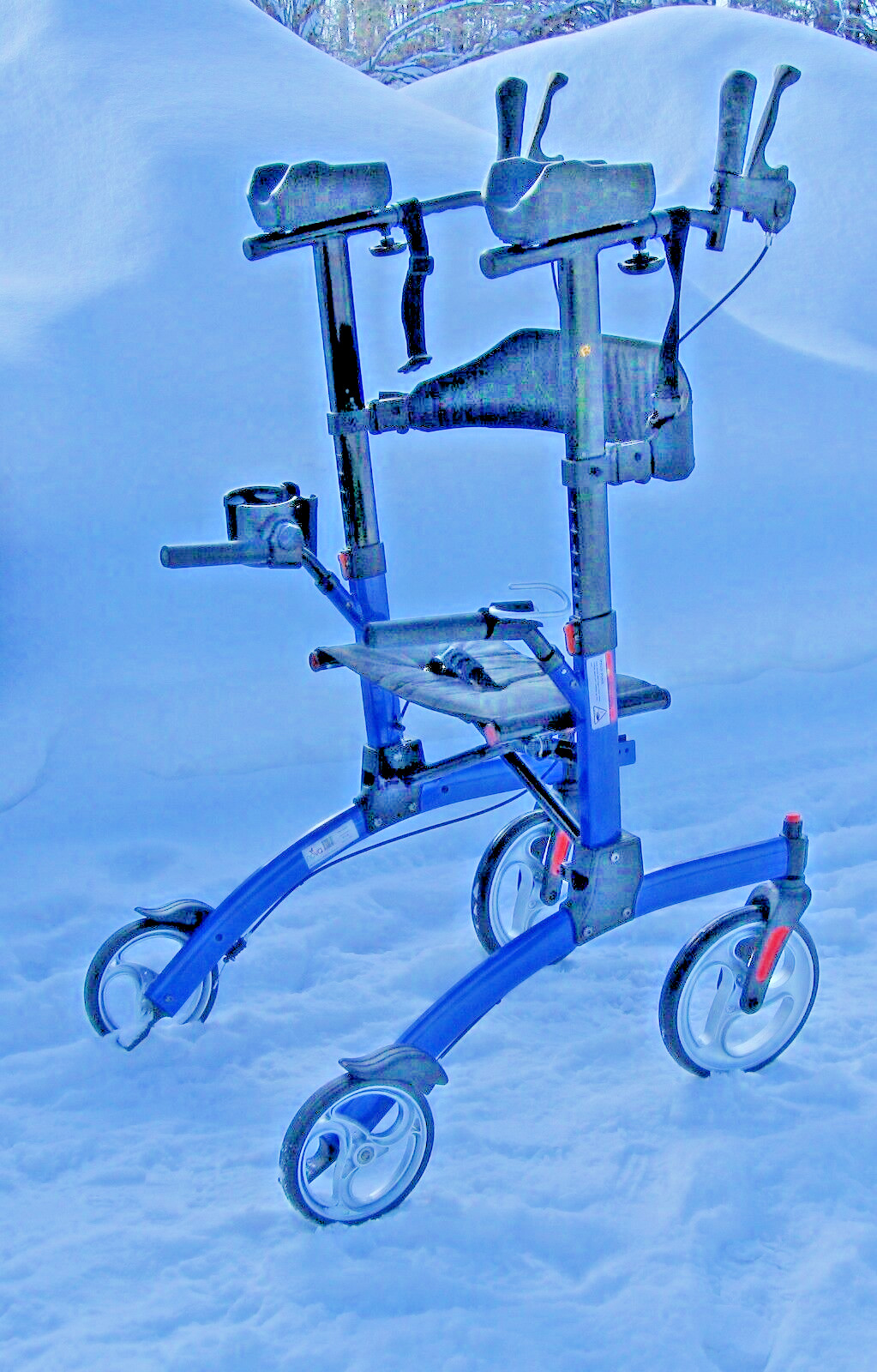 Nova Dragon Fold n’ Go Rise UP Rollator Upright STANDING WALKER Bright BLUE