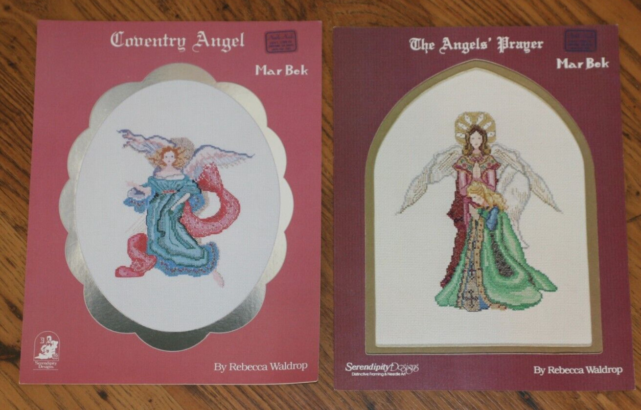 Set of 2 Vtg Mar Bek Coventry Angel & Angels' Prayer Angel Pattern Booklets