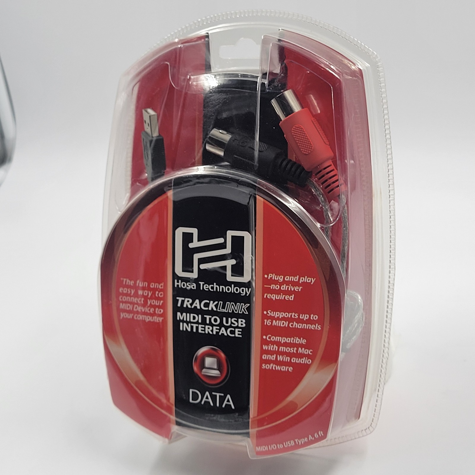 Hosa Technology USM-422 Tracklink MIDI To USB Interface 6 Foot Cable 