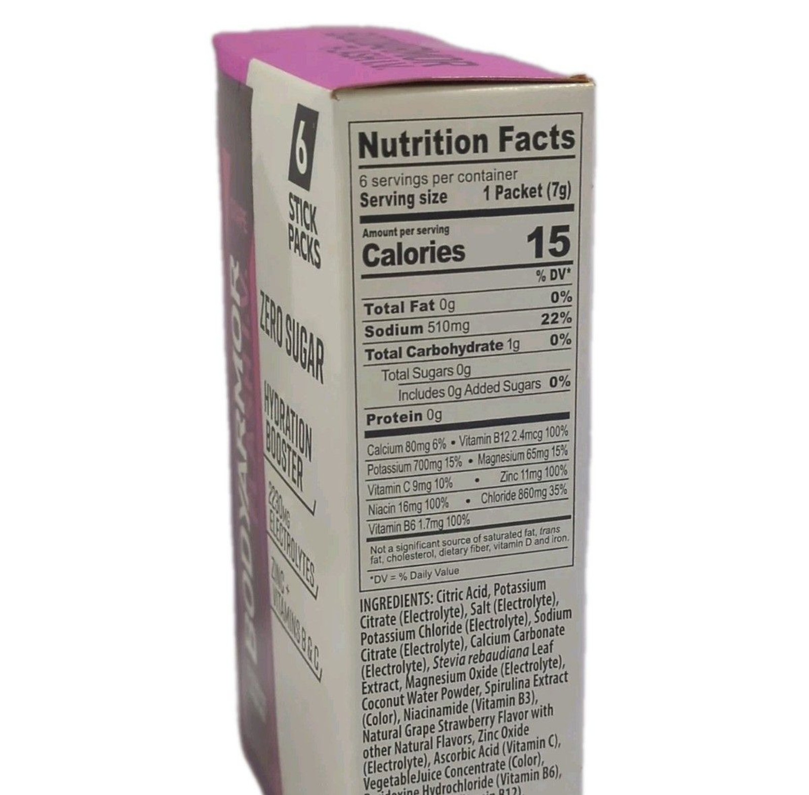 BODYARMOR Flash IV Electrolyte 6 Packets Grape - Zero Sugar - Hydration Booster