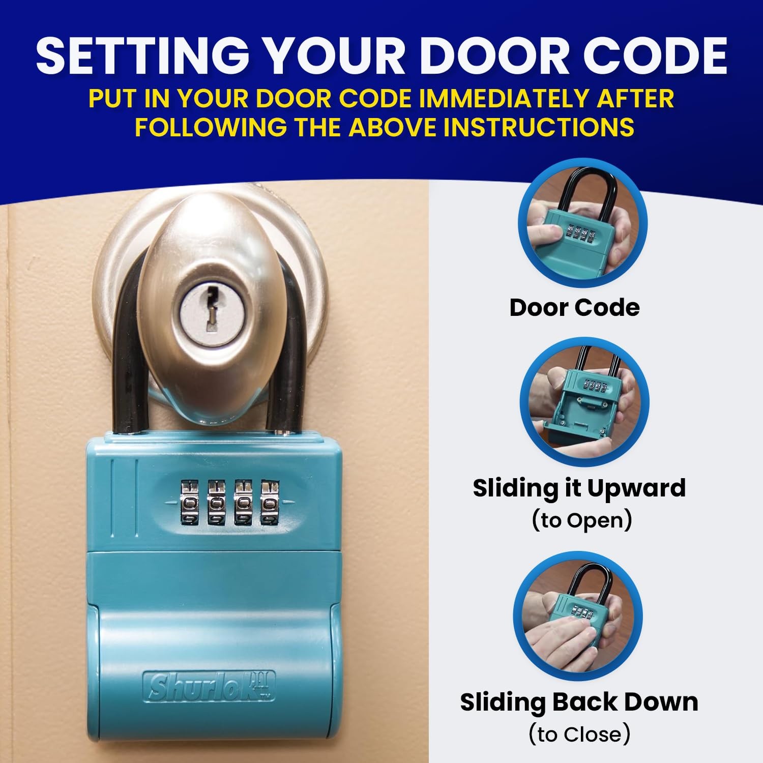 SL-600W Numbered Key Storage Combination Lock Box, Blue, Wall Mount, Safe, Code