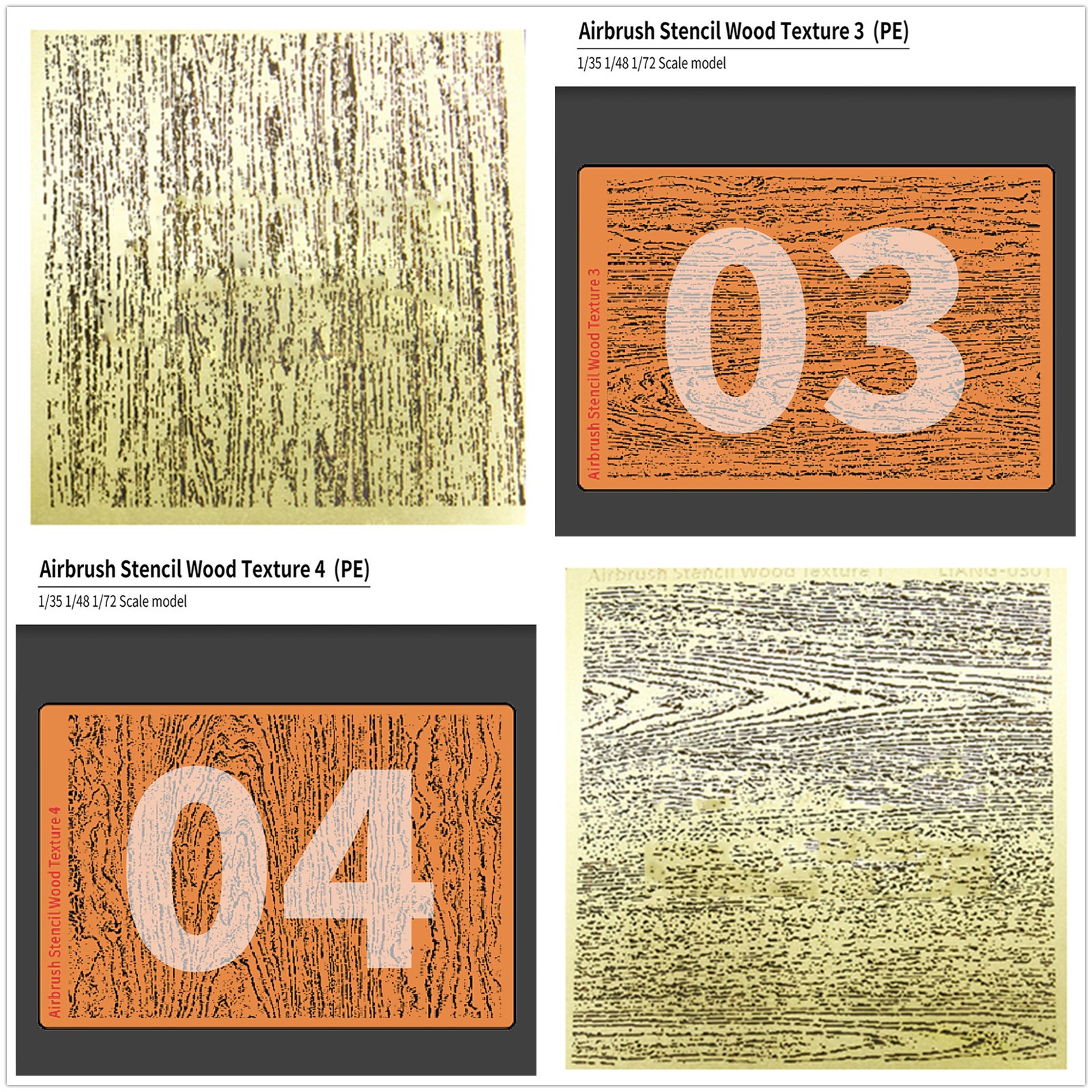 For 1/32 1/48 Scale Model Making Texture DIY Wood Grain Etching Sheet Stencil