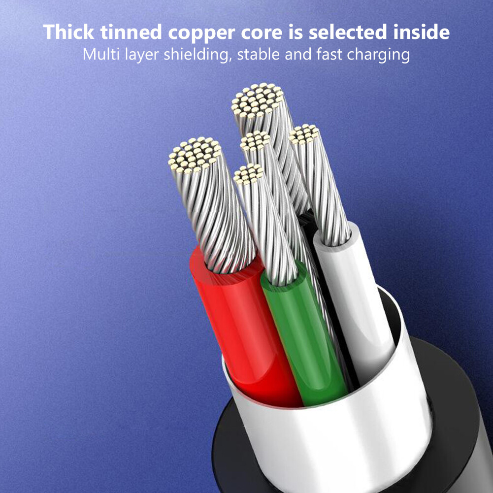 Fast Charger Cable For Samsung Huawei Type C USB-C Data Charging Cable Black