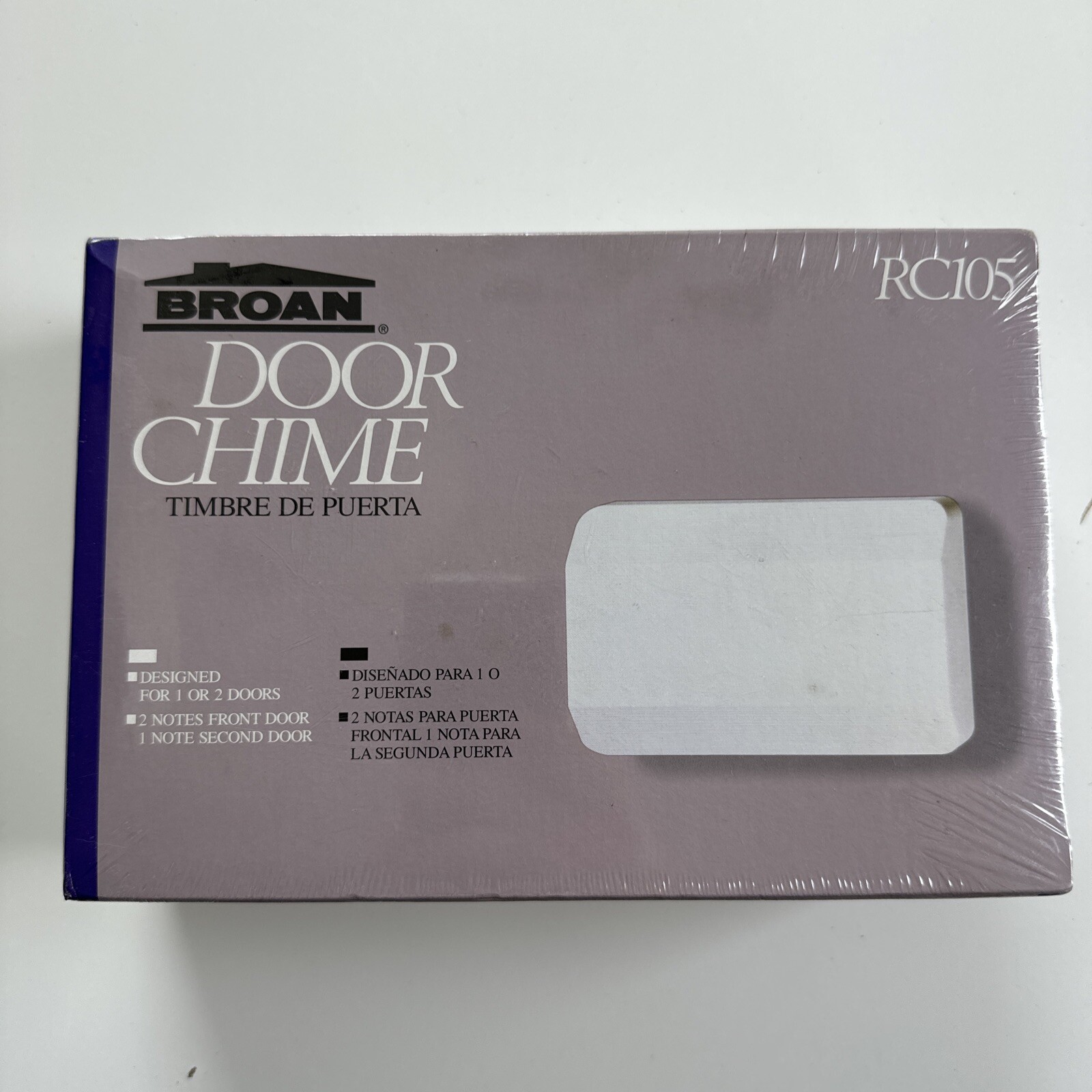 Broan Door Chime 8 1/2” X 5 1/2” Model RC105 2 Door 2 Note - New Sealed Box