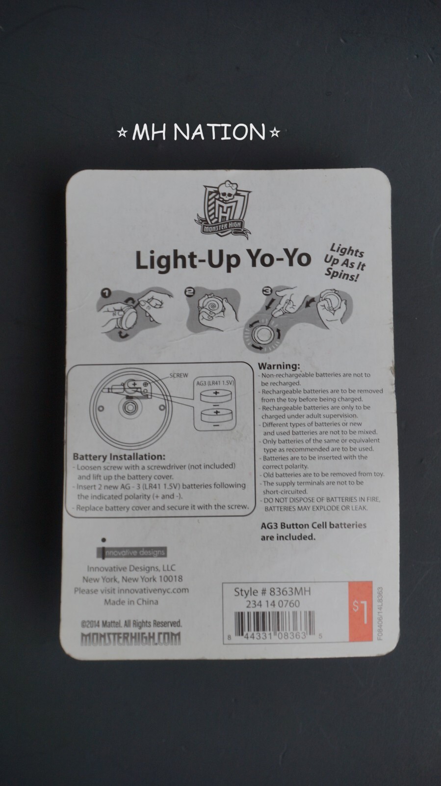Monster High 2014 VOLTAGE LIGHT-UP YO-YO * NEW