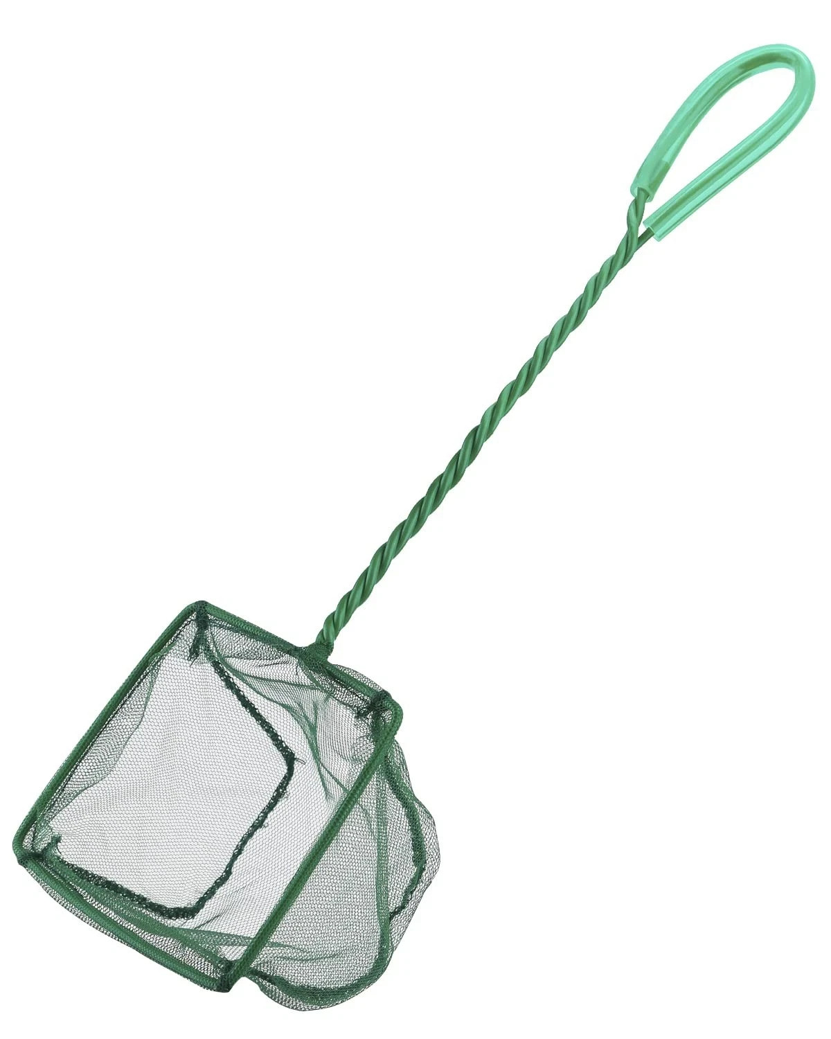 Pawfly Aquarium Fish Net with Braided Metal Handle Square Net with Soft Fine