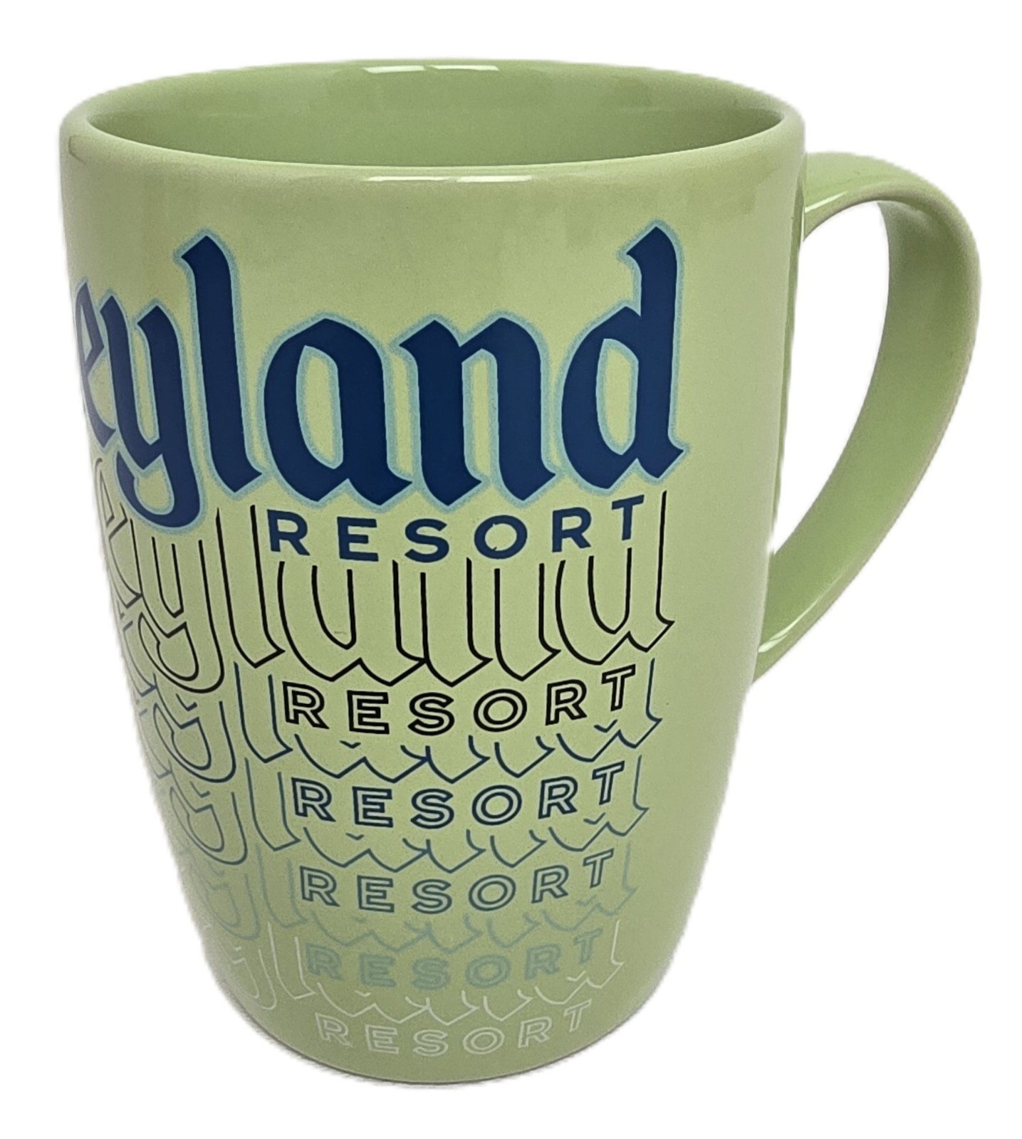 Walt Disney Disneyland Retro Logo Resort Ceramic Stoneware Mug Green 16oz