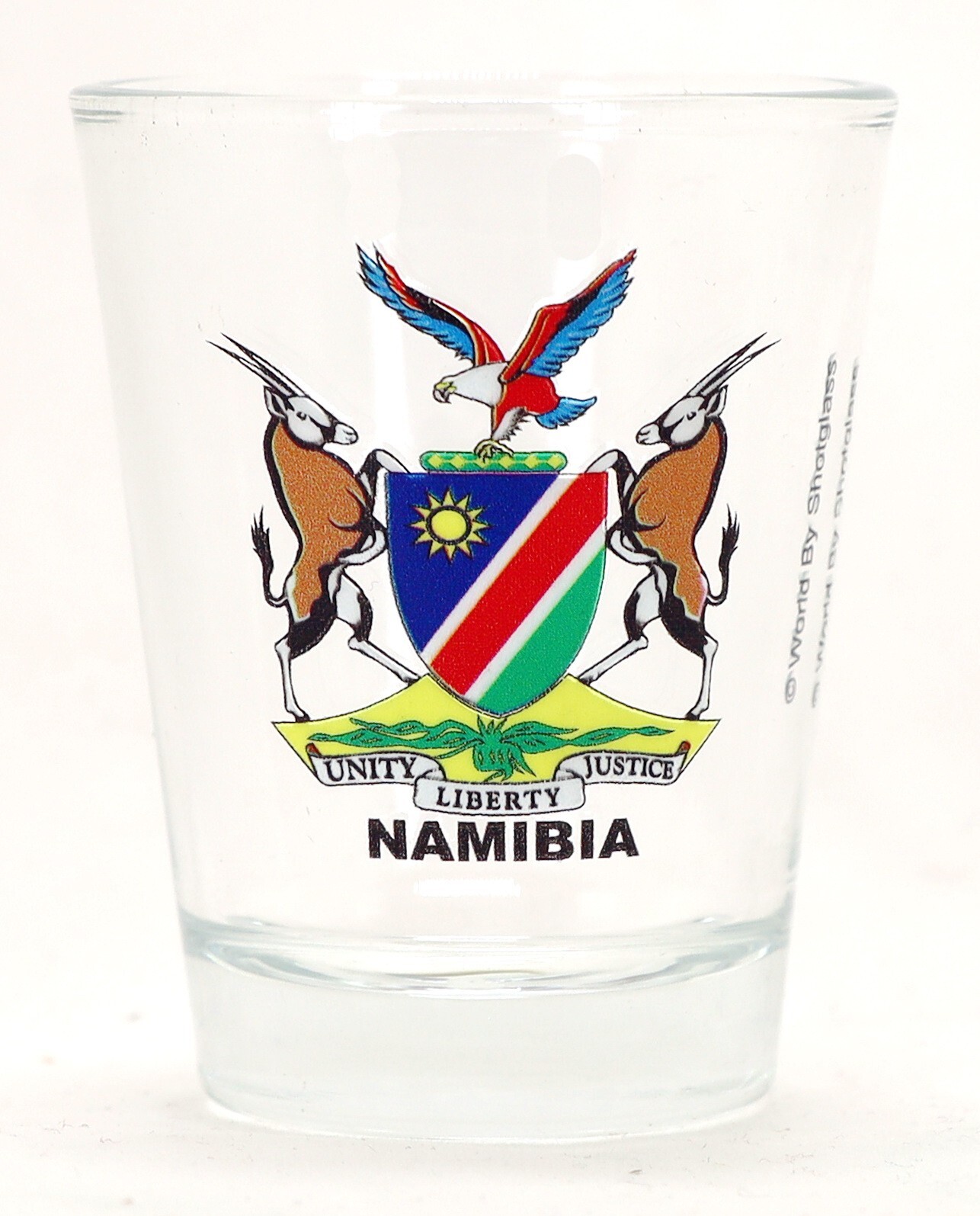 NAMIBIA COAT OF ARMS SHOT GLASS SHOTGLASS