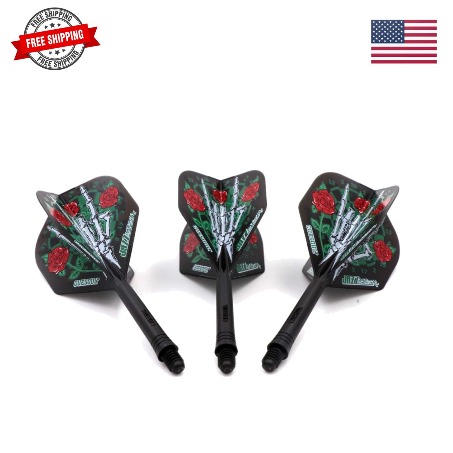 Jazz-Metal ROST Integrated Dart Shaft and Flights Standard Shape,Set of 3 pcs