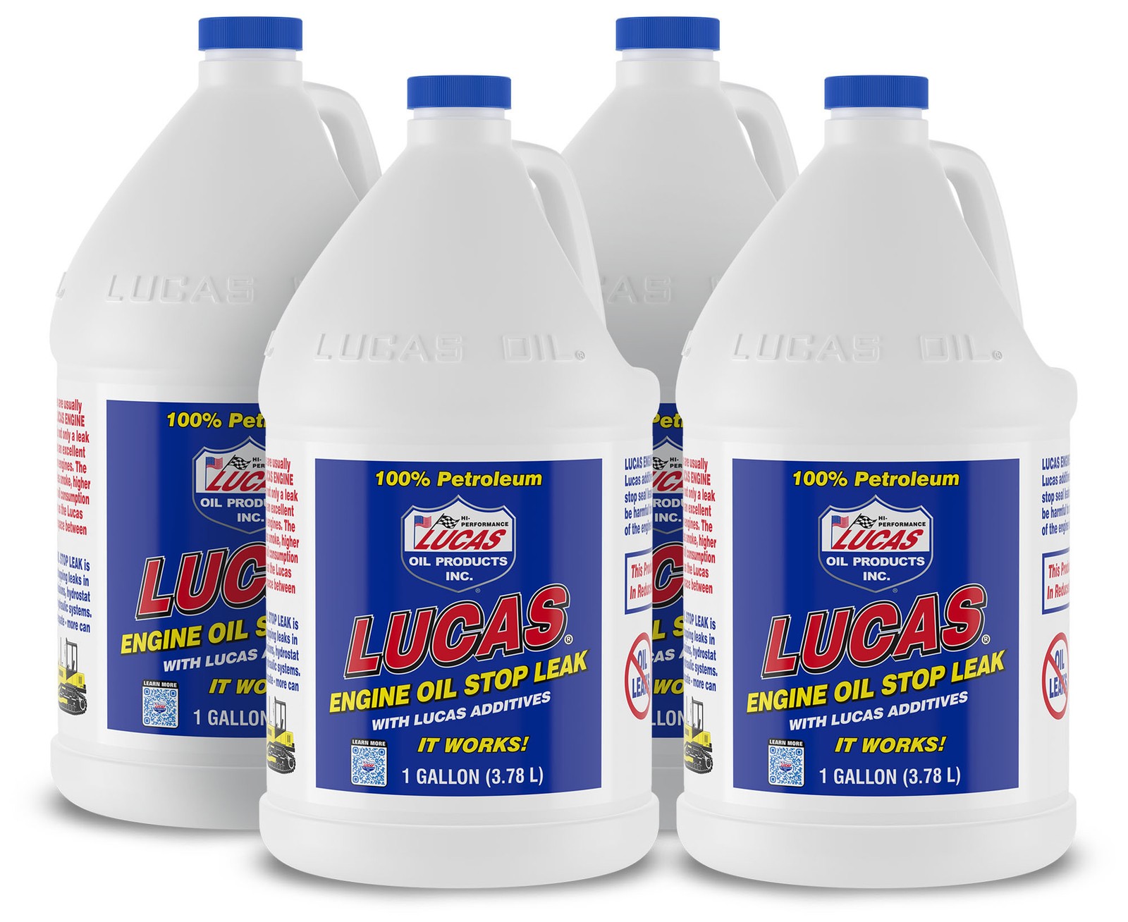 Lucas Motor Oil Additive - Stop Leak - 1 gal - Set of 4