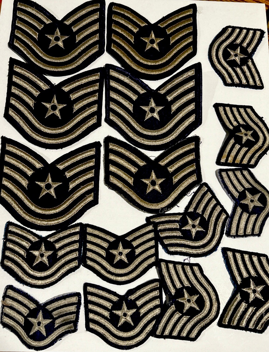 Lot of 16 U.S. Air Force Stripes Military Patches - USAF