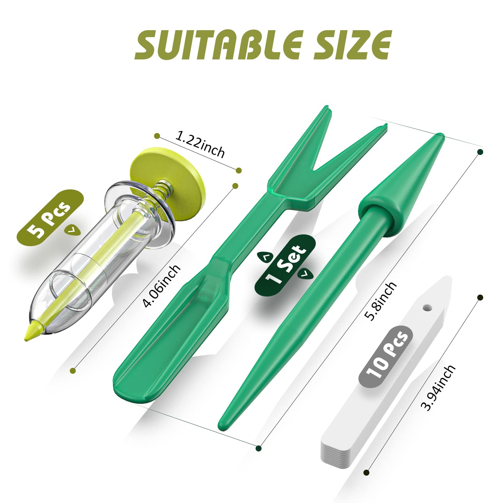Fecsam 17 Pack Seed Planter Tool, Hand Seeder, Mini Sowing Green