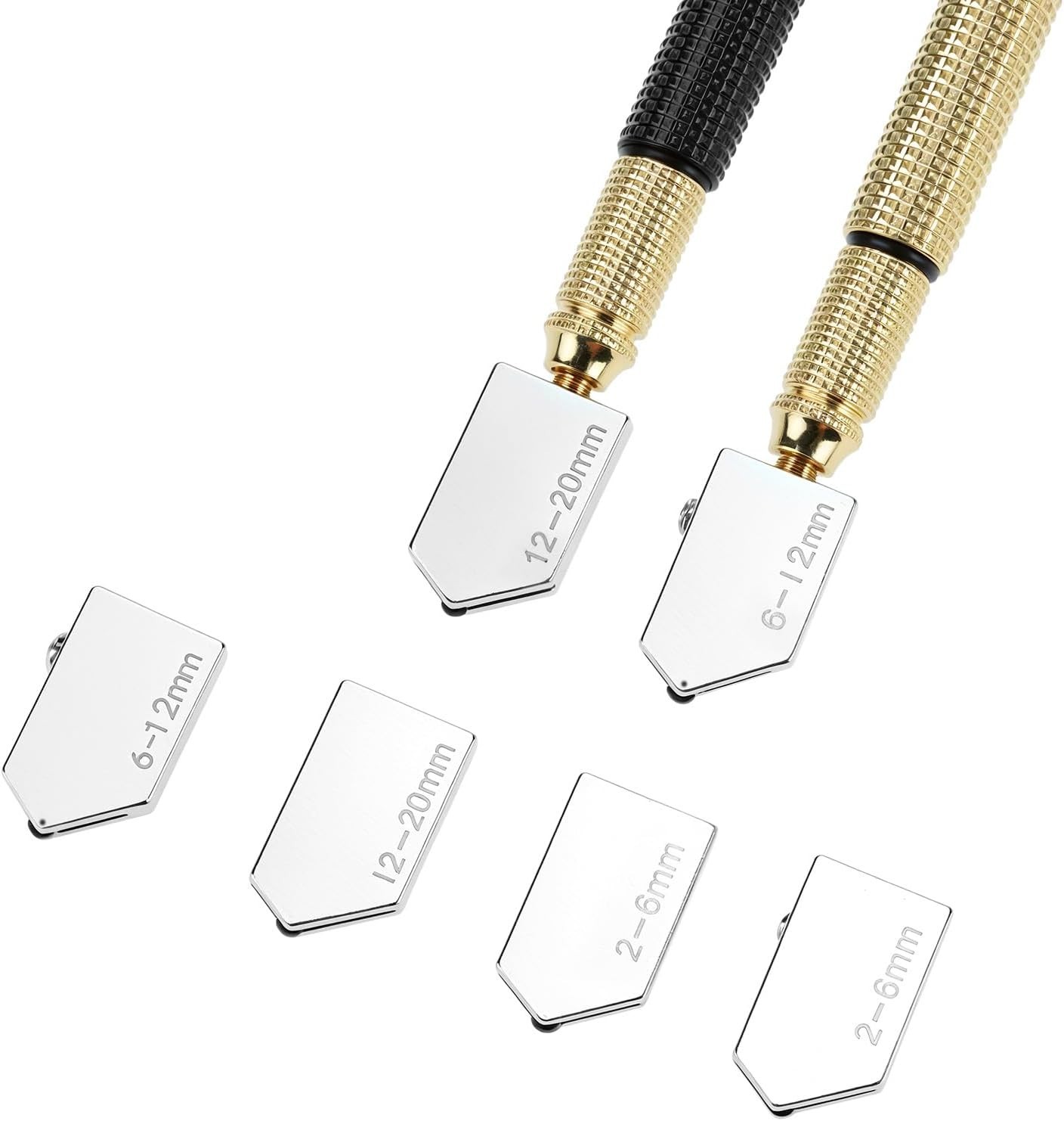 Glass Cutter Tool Set 2mm-20mm, 9 Pcs Mirror Cutting Tool, 6 Replaceable Glass C