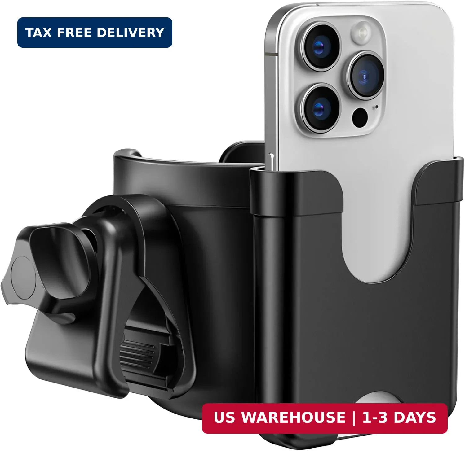 Cup Holder for Walker: Stroller Cup Holder Attachment with Phone Holde