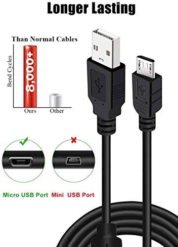 2 Pack 10FT PS4 DualShock 4 Controller Charger Charging Cable with Magnetic Ring