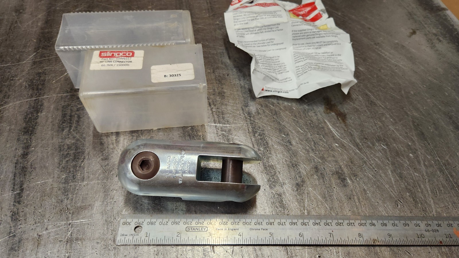 Slingco ZSW6557 90 Degree Connector Link  15K  2" OD,  Rope Swivel Part NEW