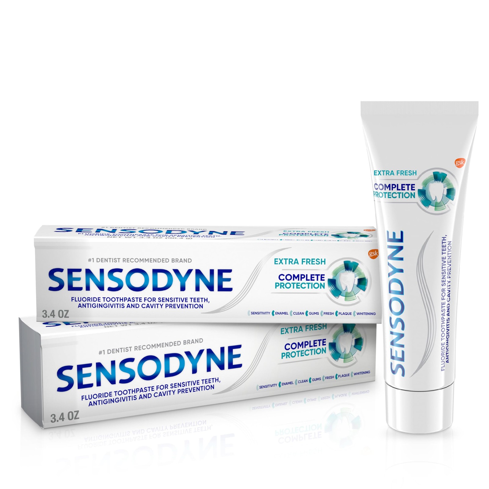Sensodyne Complete Protection Extra Fresh Toothpaste, 3.4 Ounce (Pack of 2)