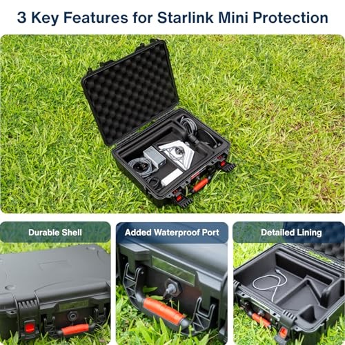IP67 Waterproof Storage Case for Starlink Mini with Waterproof DC Female