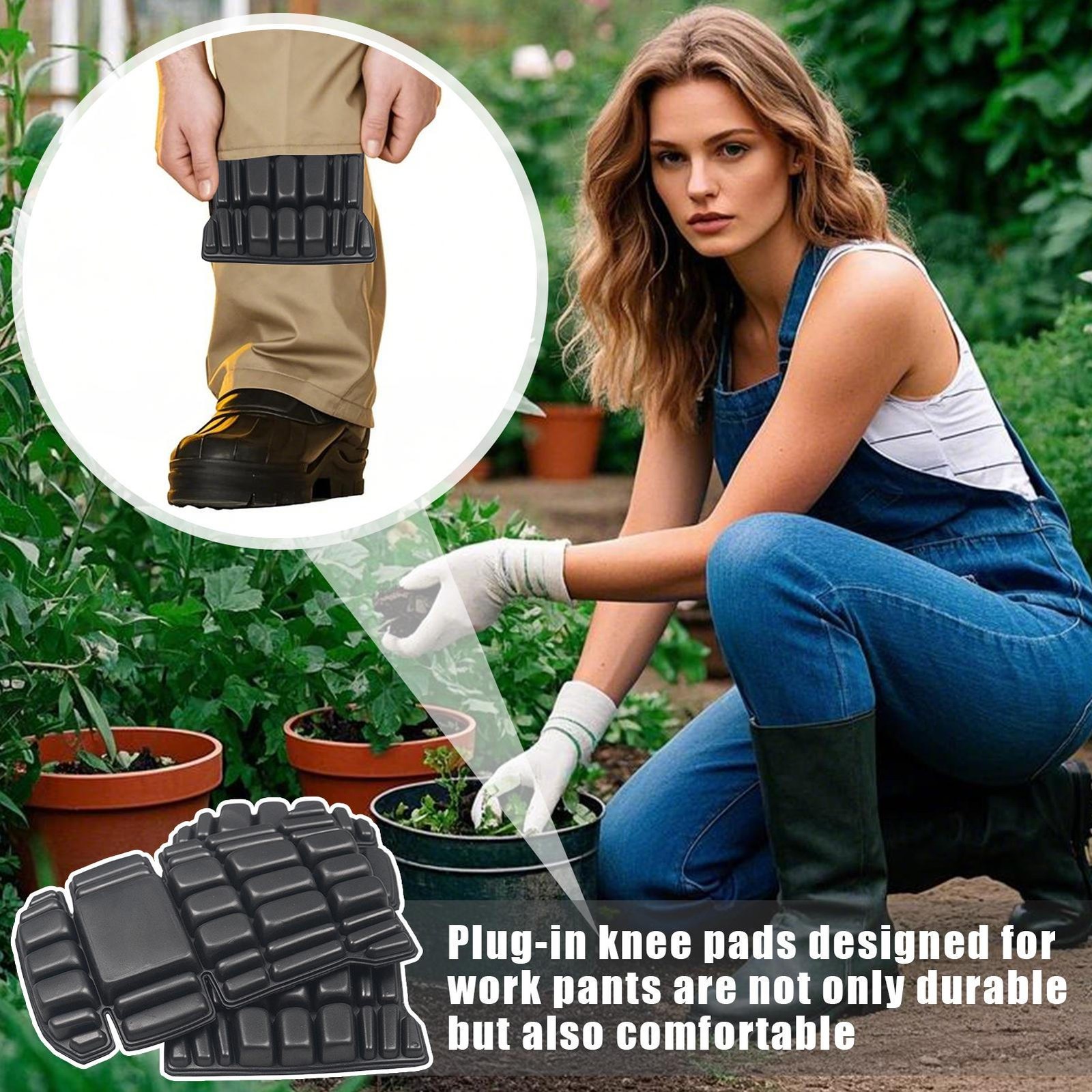 Construction Knee Pads 1 Pair No Strap Cargo Knee Pad Heavy Duty Kneepad