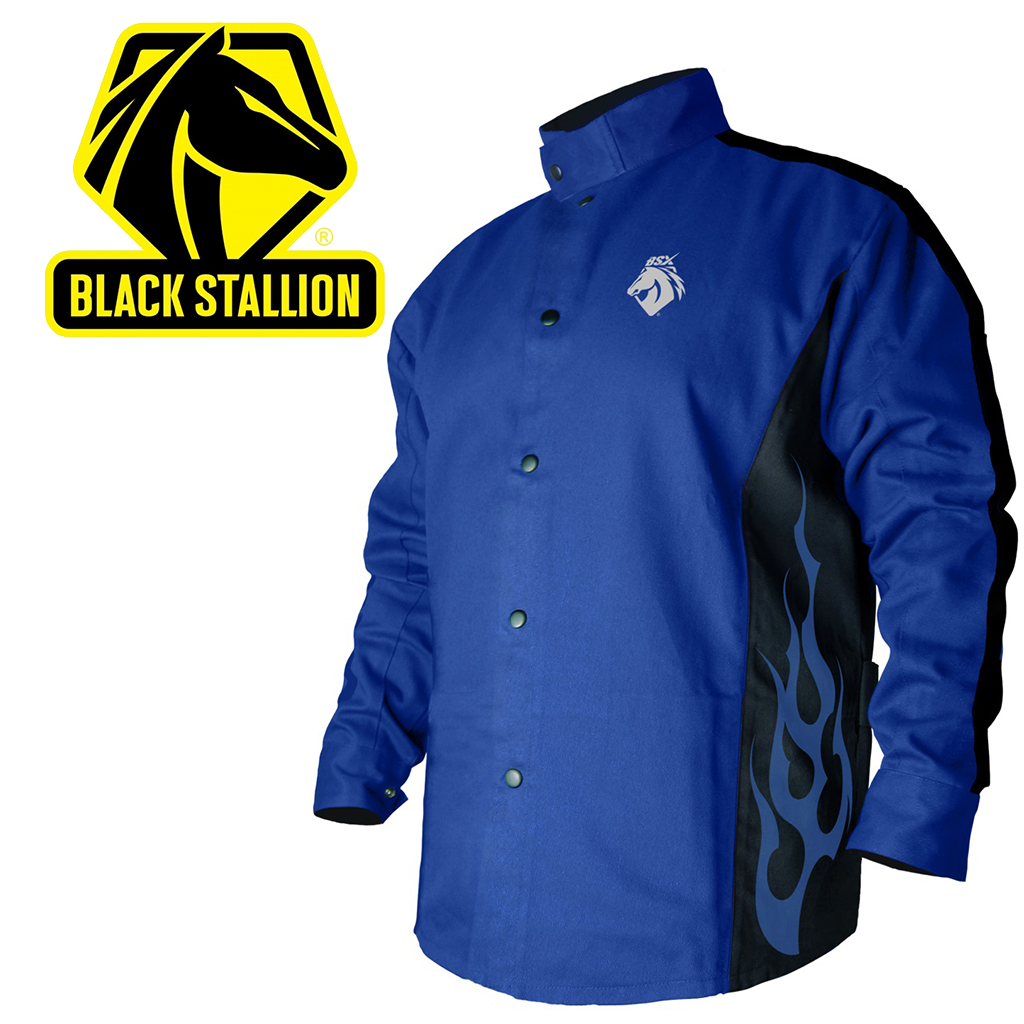 Black Stallion BSX BXRB9C-3XL Contoured FR Cotton Welding Jacket, Royal Blue
