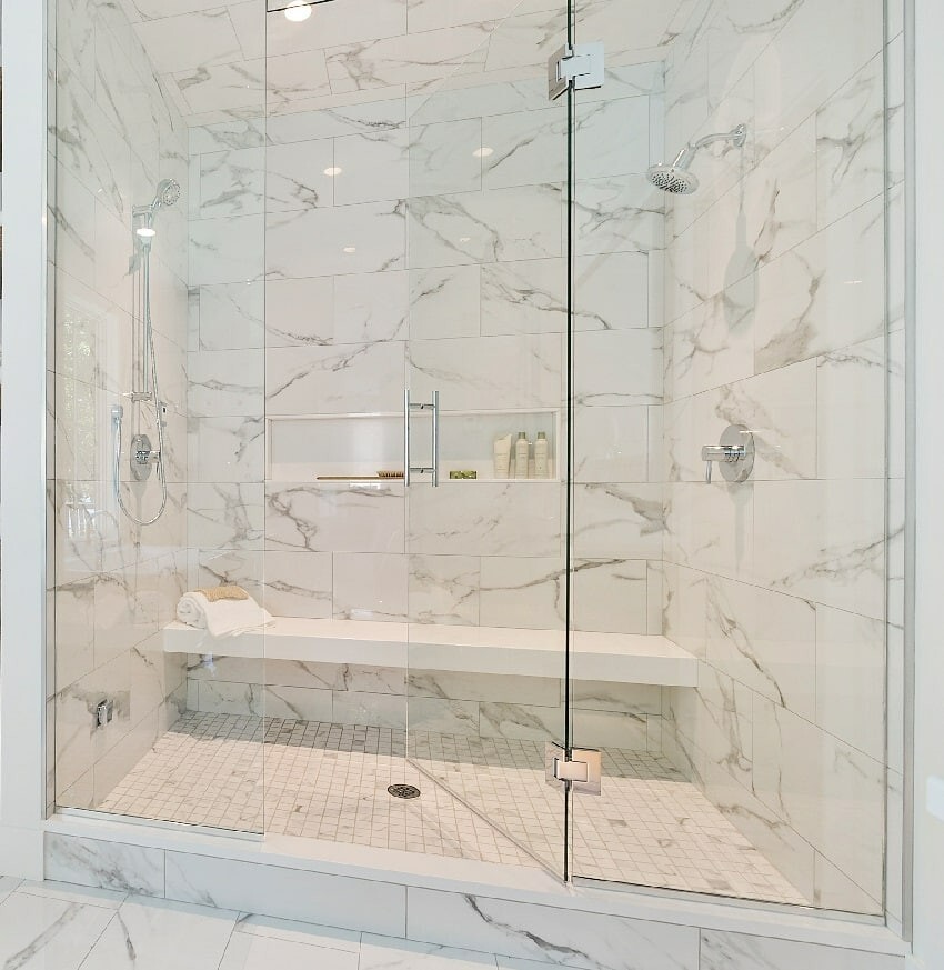 Walk-In Shower | 4 Brackets | Floating Foam Shower Bench 2" | 60" x 16"