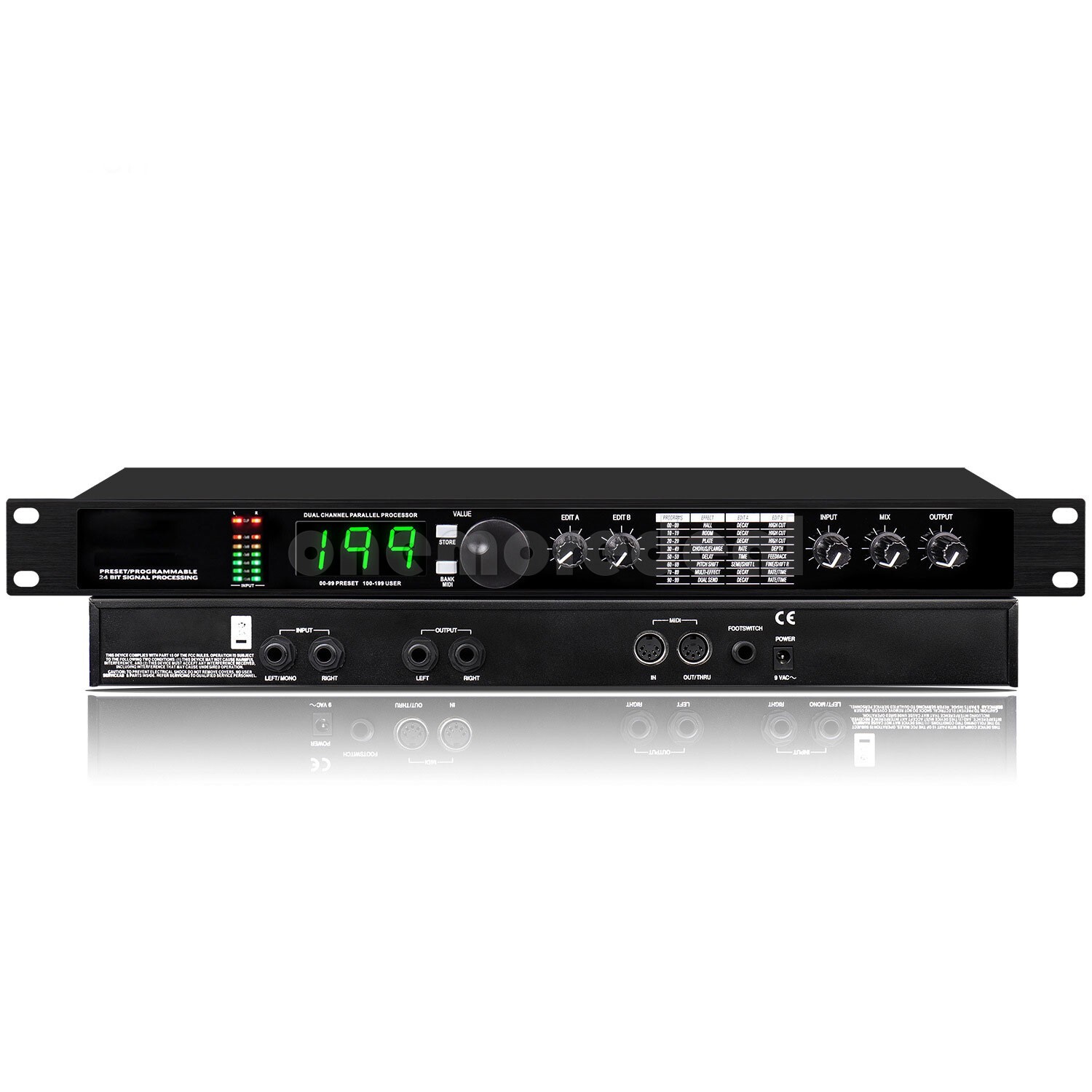 GAX-4II 24Bit Professional Digital Reverb DSP Processor Equalizer+200 Programs