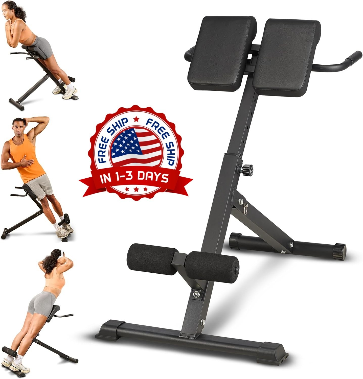 Banco romano ajustable – Banco de hiperextensión para entrenamiento de fuerza
