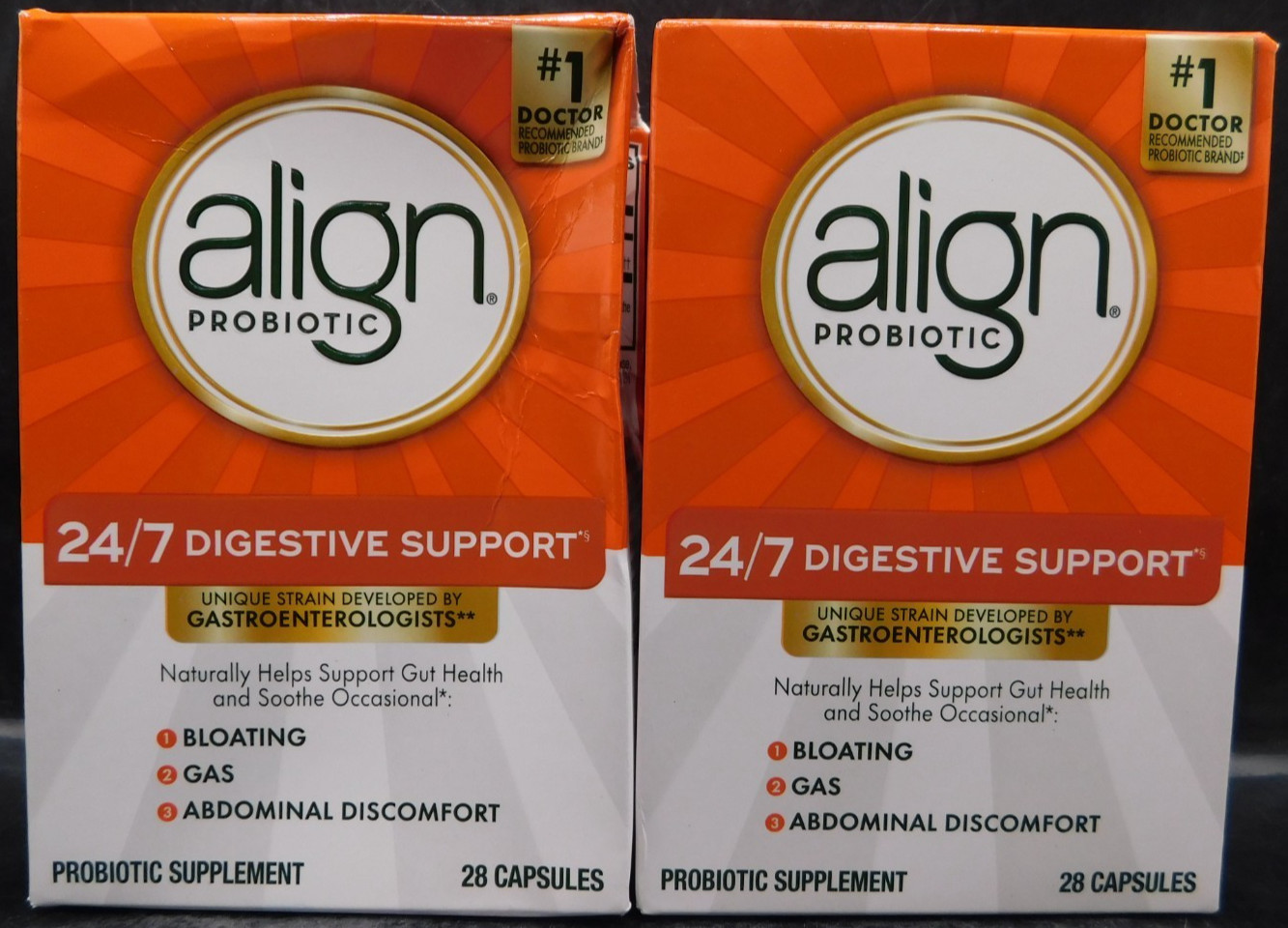 2Pk Align Probiotic 24/7 Digestive Support 28 Caps EACH Exp: 6/28 New & Sealed