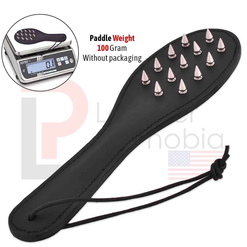 Genuine Cowhide Leather Spiked Paddle Belting Leather Slapper