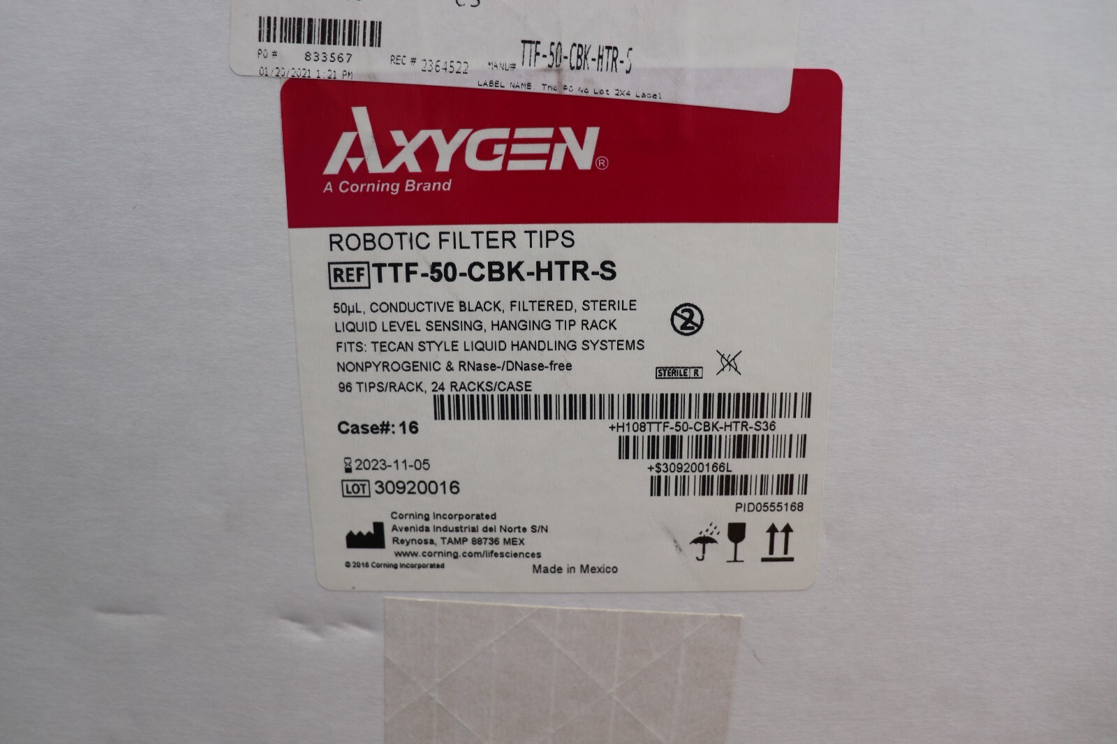 Axygen 50uL Robotic Conductive Pipet Tips 24x96 50-CBK-HTR-S
