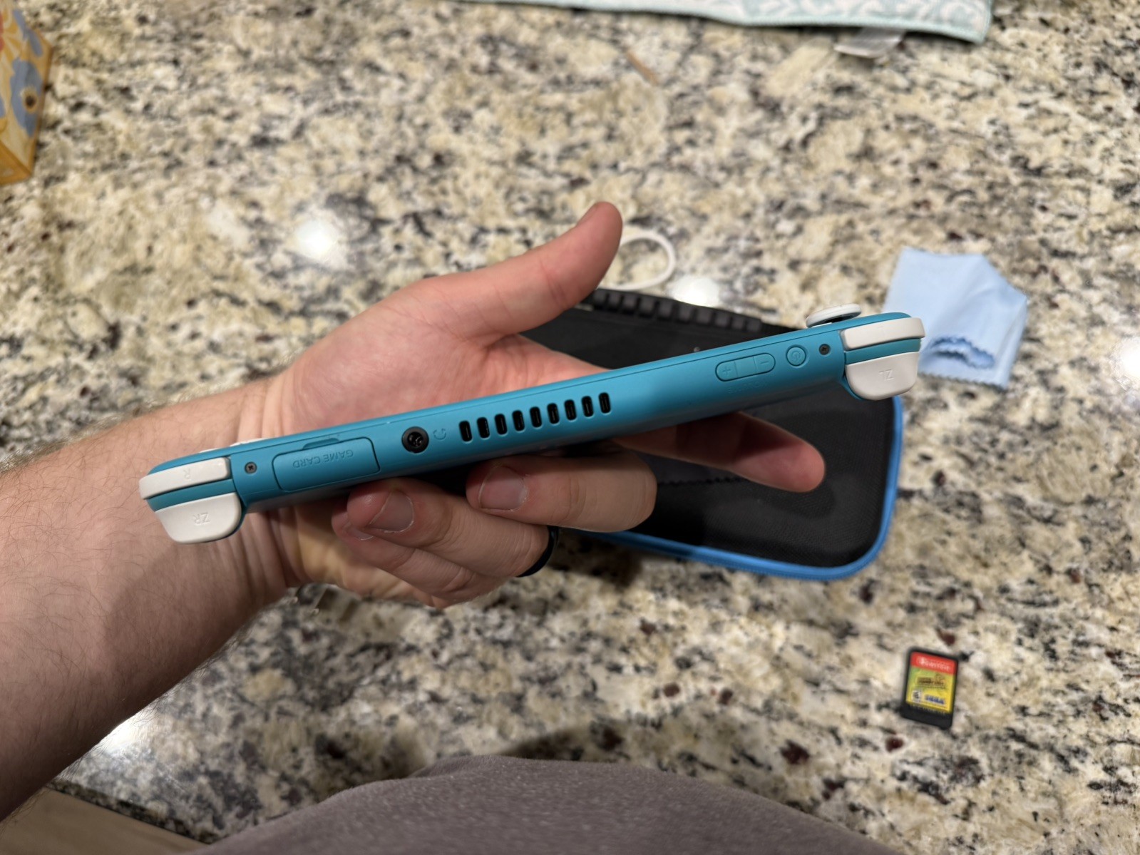Nintendo Switch Lite Turquoise Handheld Console, Carrying Case, & Game W/Charger