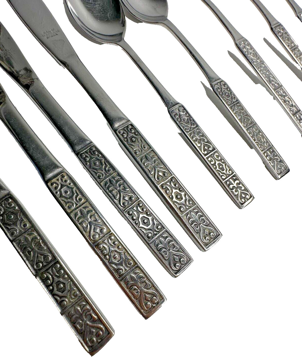 Nanco Moorish MCM Stainless Flatware Replacement 9 Pc Spoon Knife