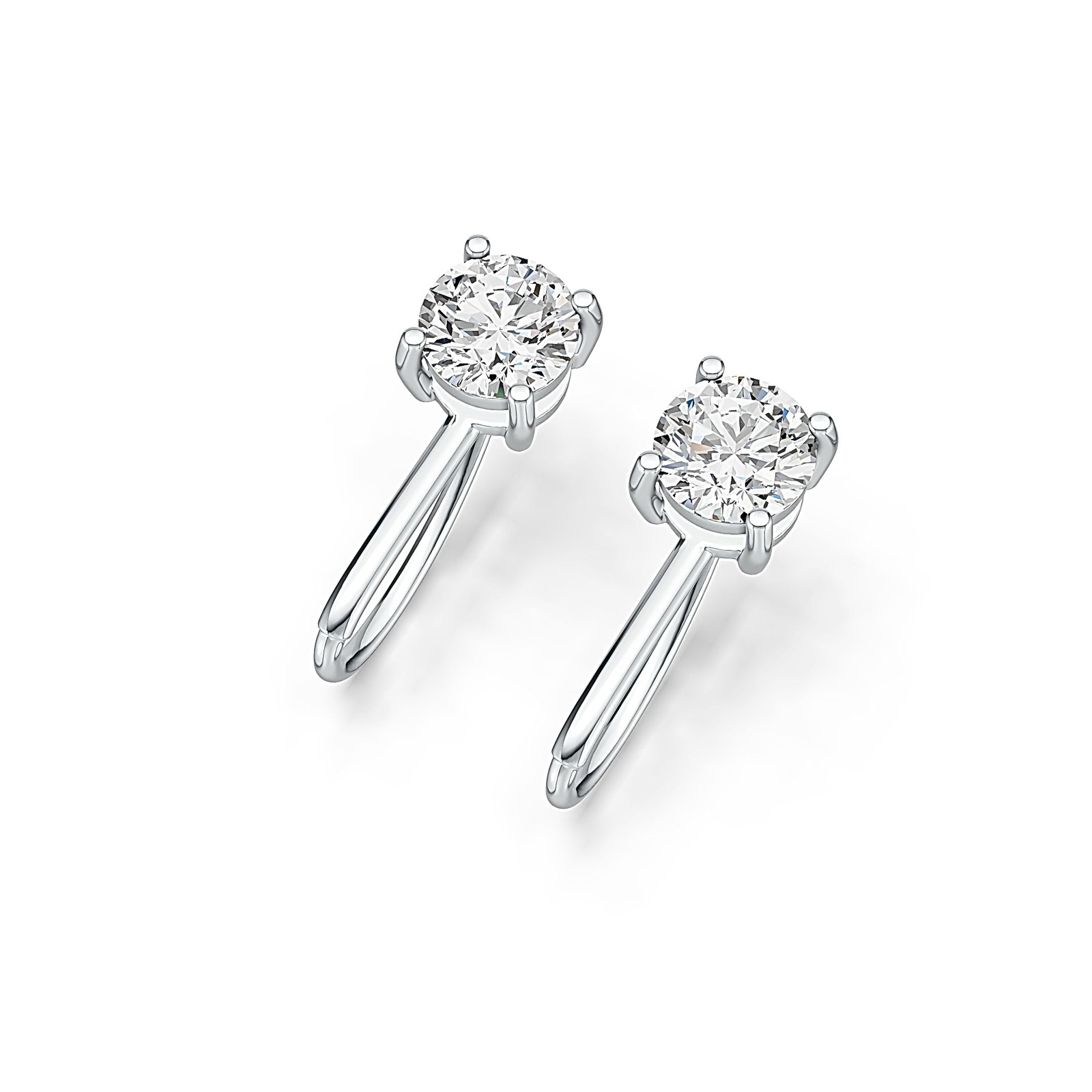 Sterling Silver Semi Mount Earrings Setting Round RD 6x6mm