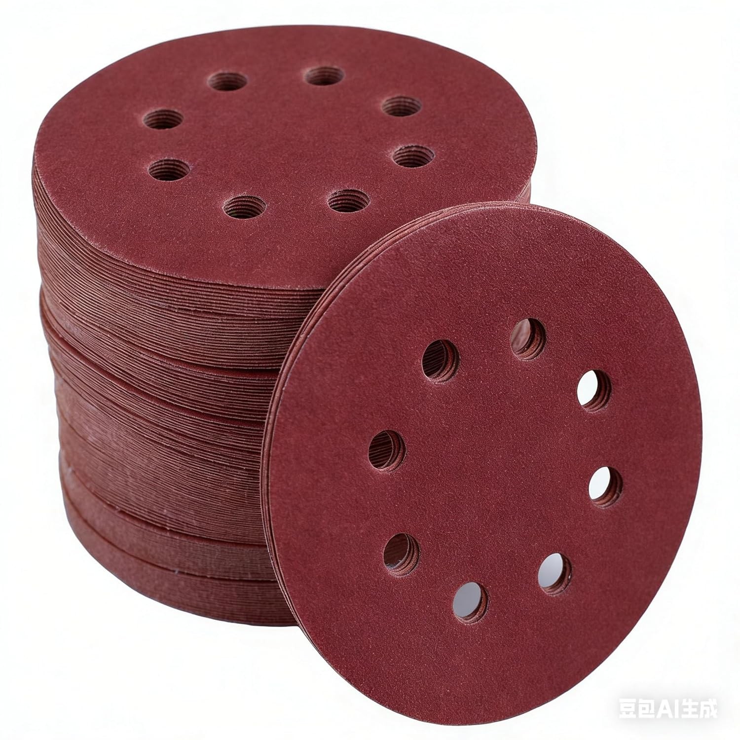 120 PCS 5 Inch 8 Hole Red Round Sandpaper, 60 80 100 120 150 180 220 240 320 400