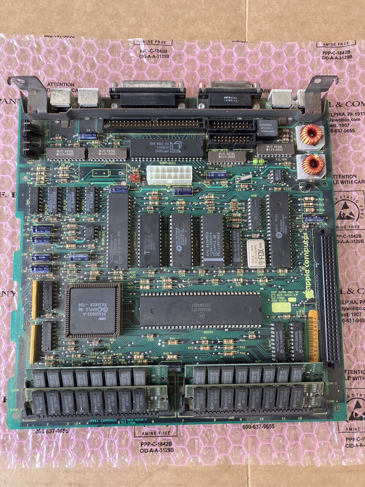 Vintage Macintosh SE Computer Motherboard Tested Works 820-0250-A