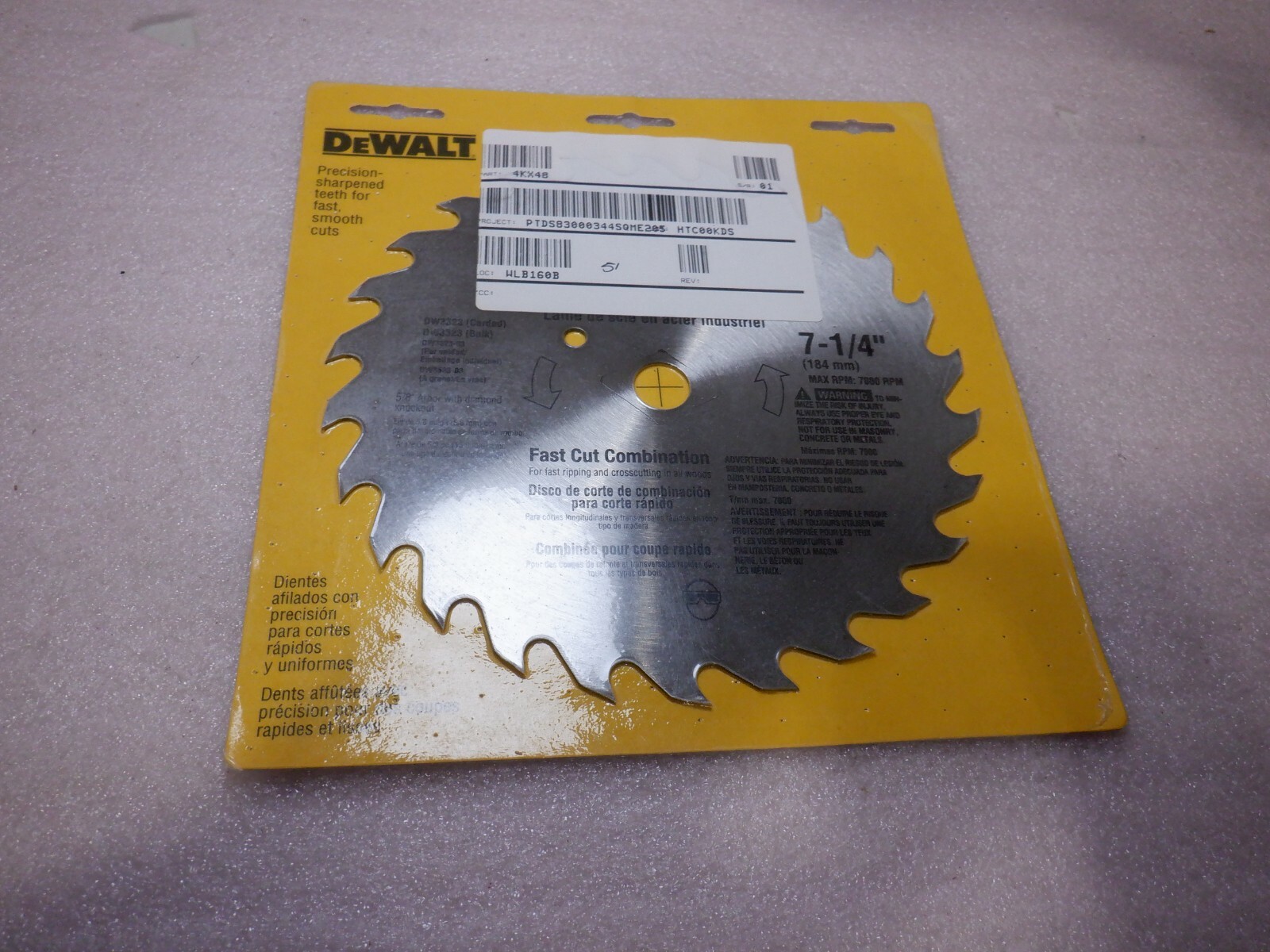 DEWALT 7-1/4" INDUSTRIAL STEEL SAW BLADE