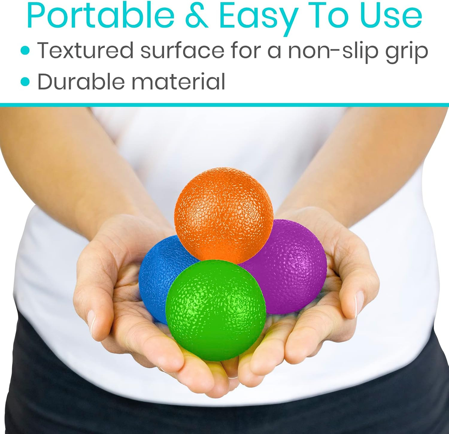 Vive Squeeze Balls for Hand Therapy, Exercise, Arthritis (W/ Rehab Video App) -