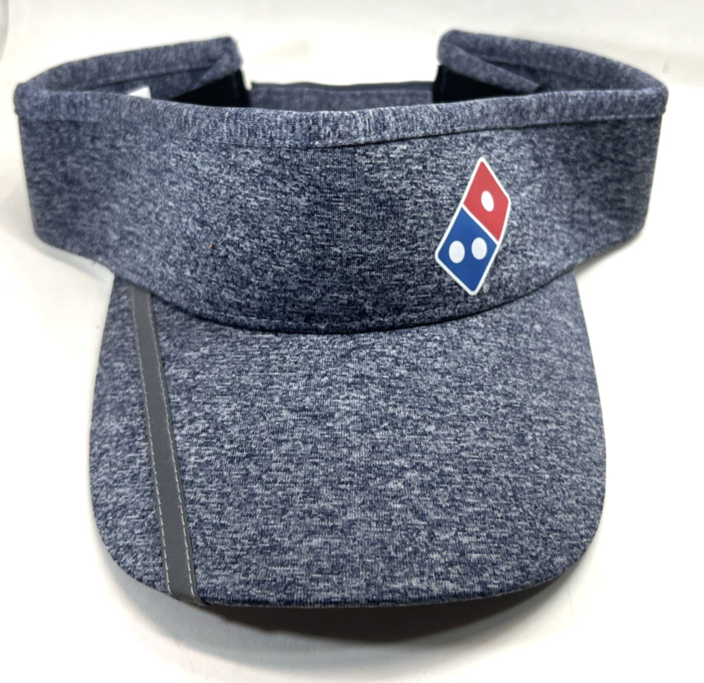 Domino's Pizza Crew Gear Visor Gray OSFM Adjustable Hook & Loop Barco NEW