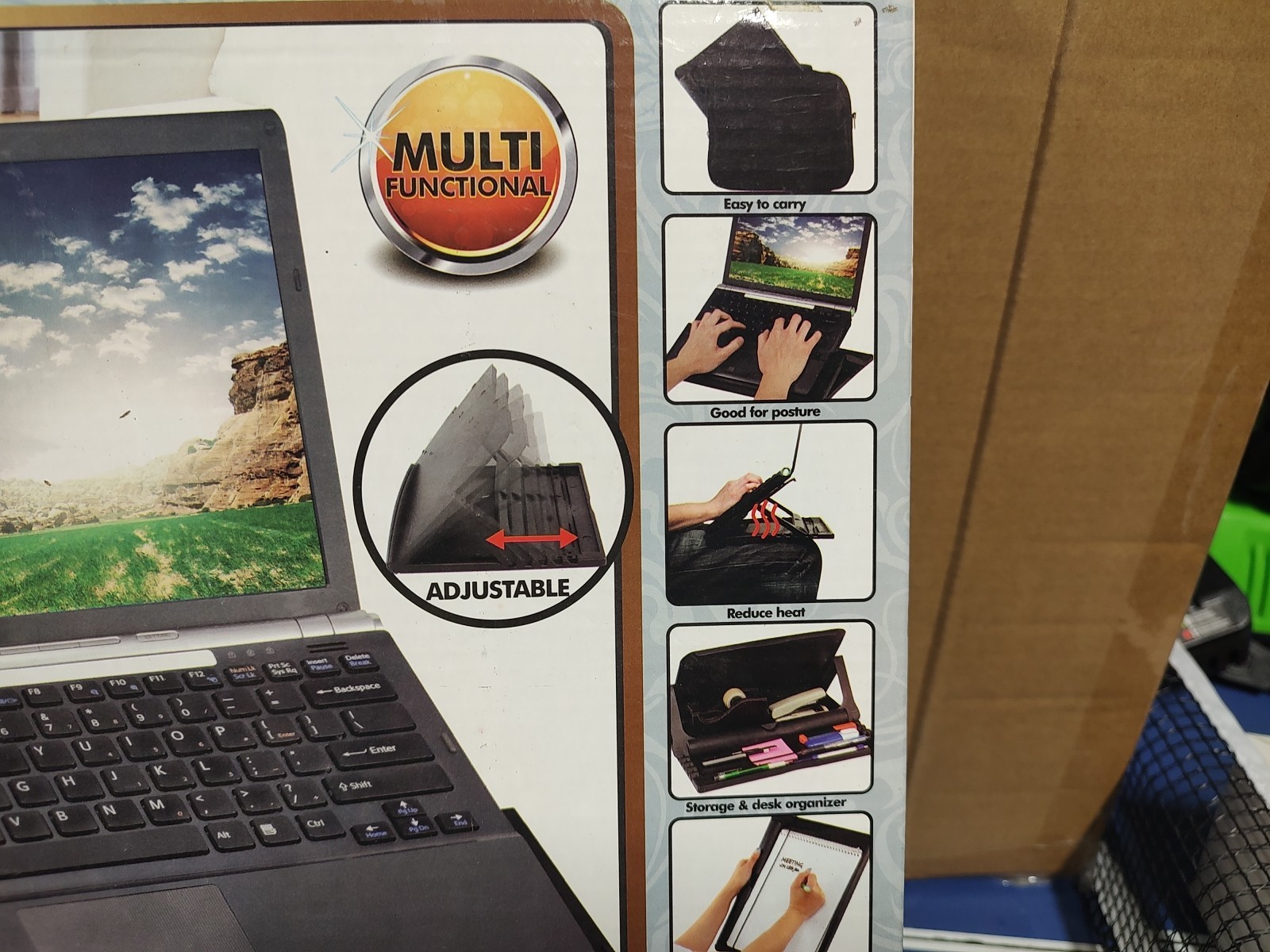 Total Vision Laptop Adjustable HolderCaddy,Stand, Storage & Desk Organizer