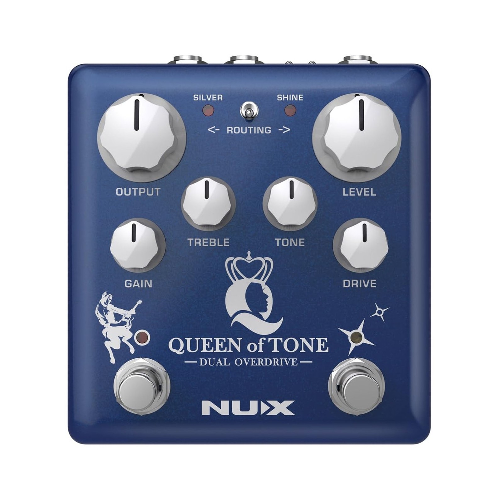 NUX NDO-6 Queen of Tone Dual Overdrive Pedal Stacked with Horseman and Mornin...