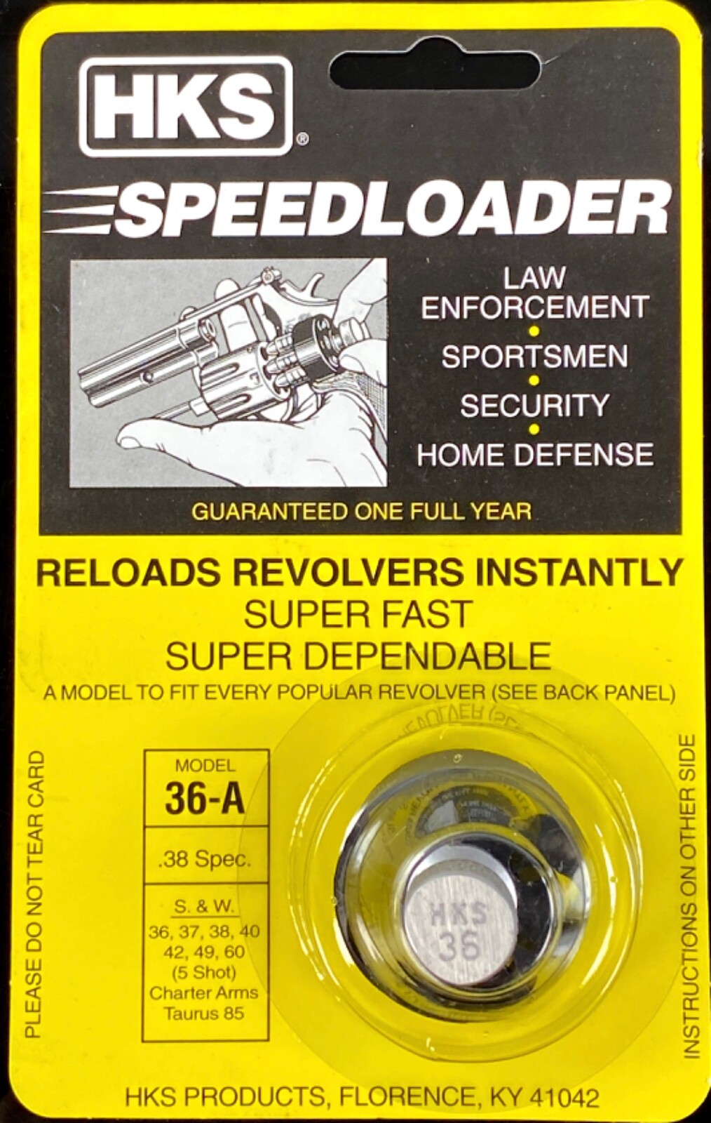 HKS 36A Speed Loader for 38 spl for 5 rd S&W 36, Taurus 85 J Frame **2 PACK**