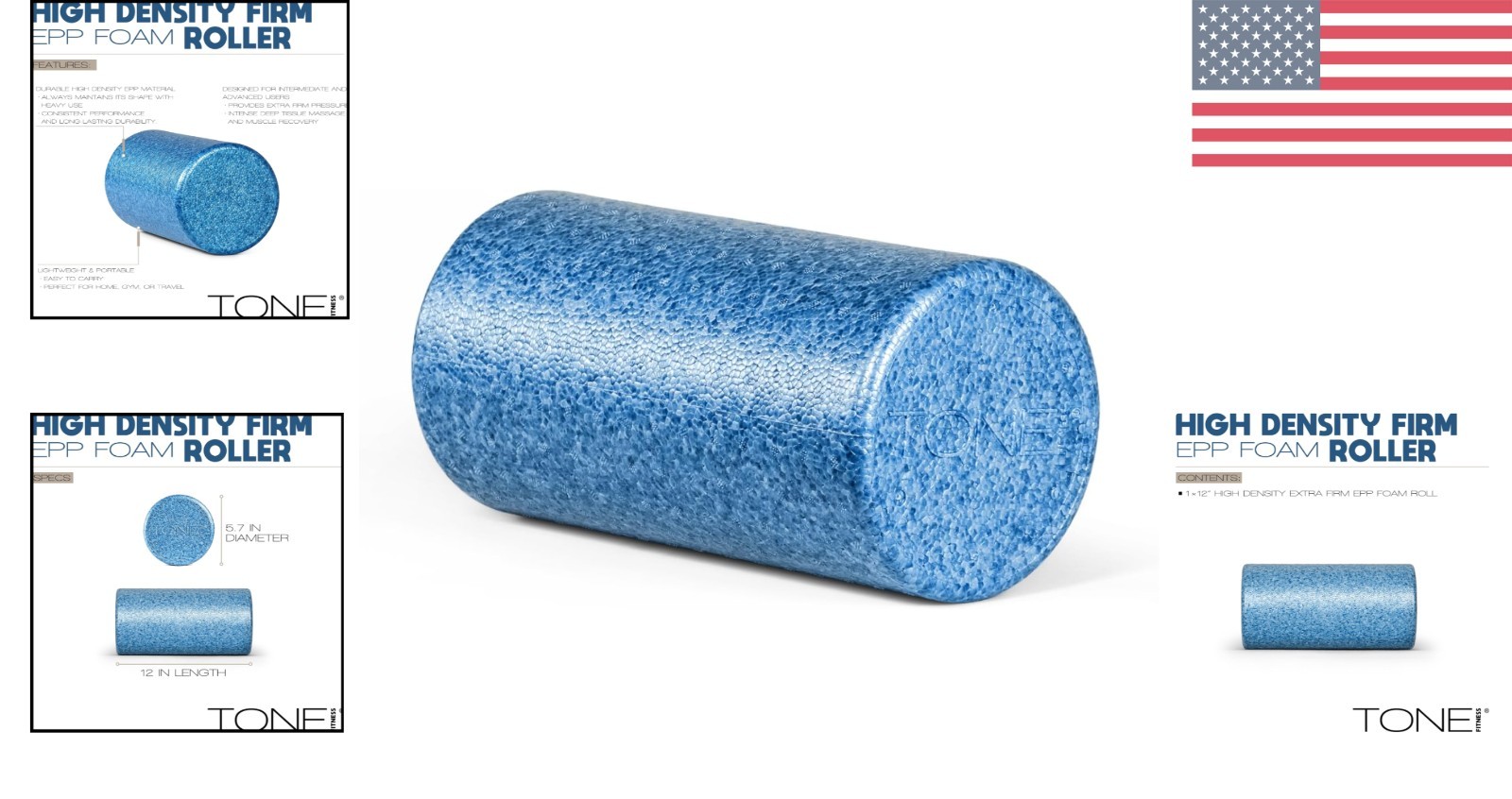 High Density 12-Inch EPP Foam Roller for Deep Tissue Recovery & Flexibility