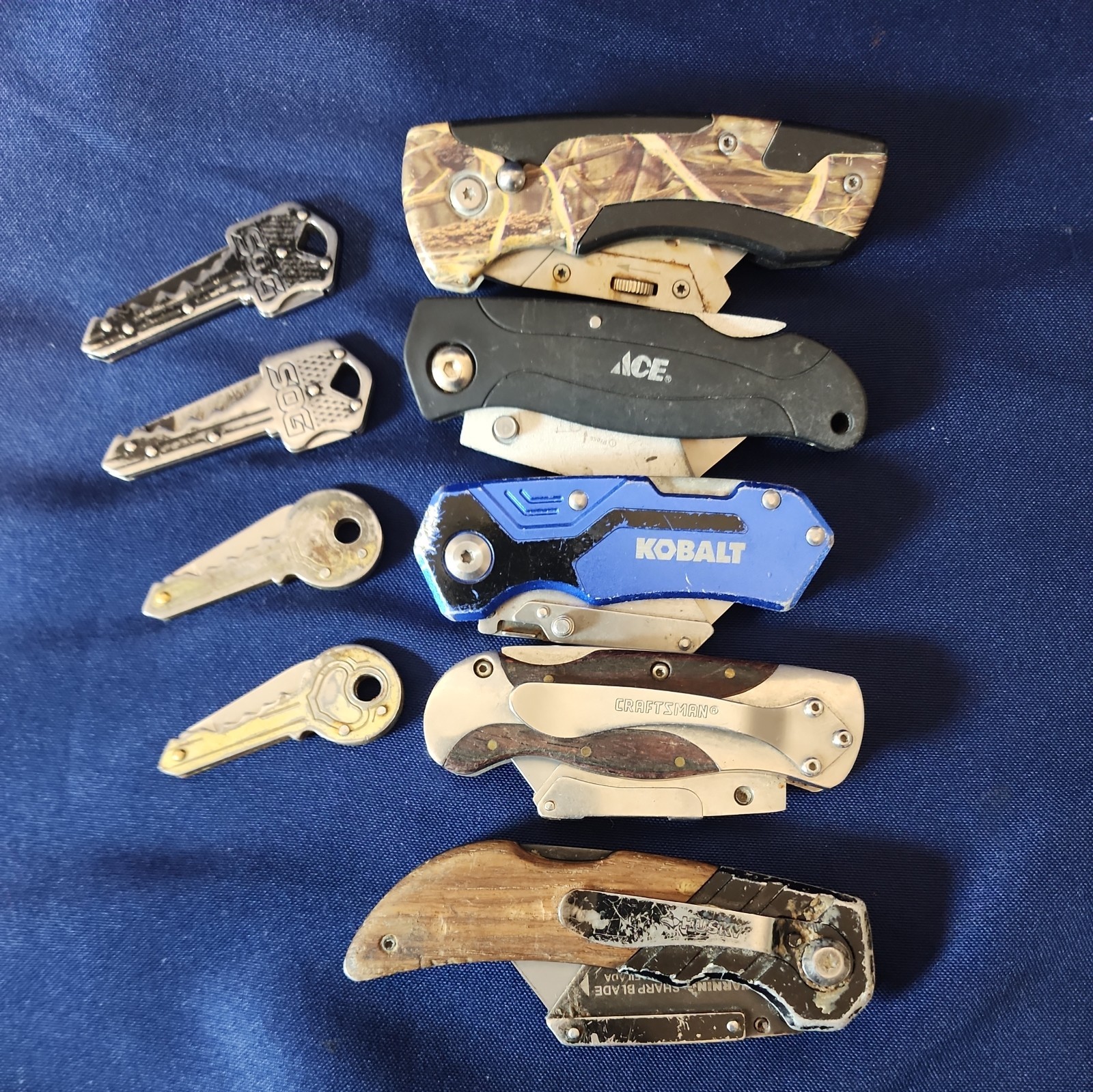 Lot Kobalt Craftsman Husky Ace +SOG Key Knives 9 total Fresh Milwaukee Blades