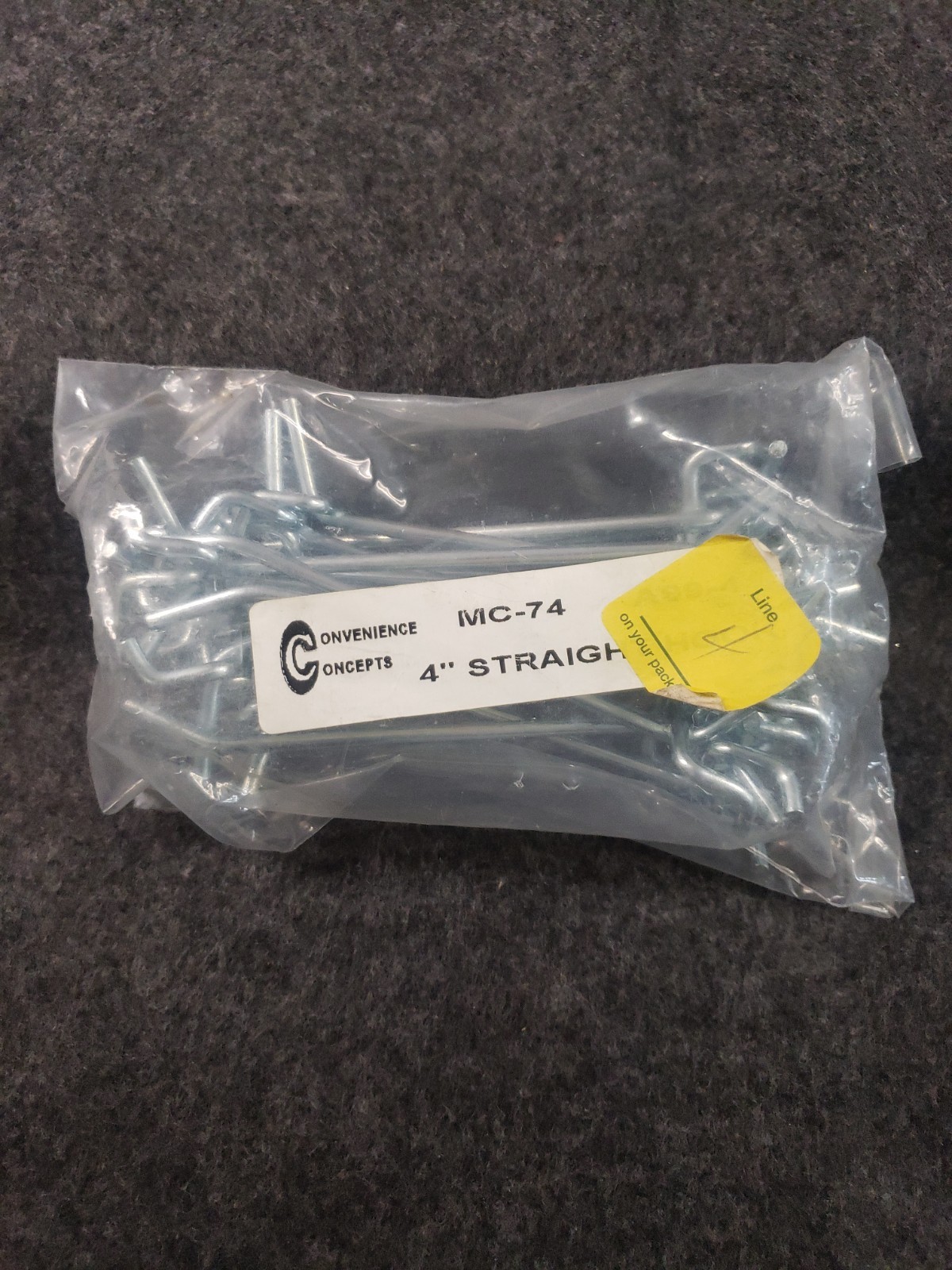 Peg Board 4" Straight Hook - Pegboard Hook - 15 pack  .....  (C15B1)