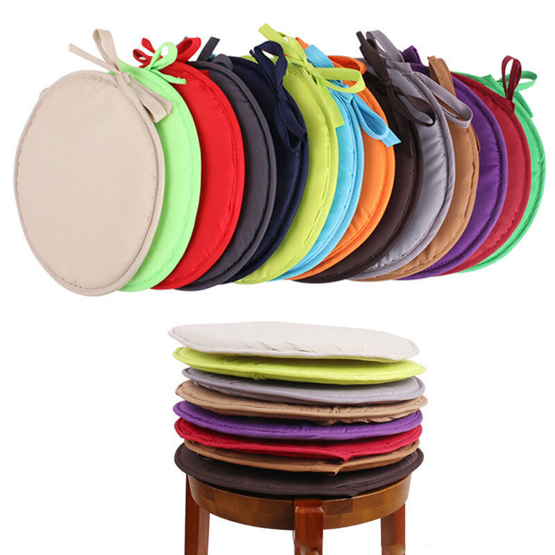Plain Indoor Outdoor Garden Furniture Cushion Covers 2 Sizes Round Chair Pads≠