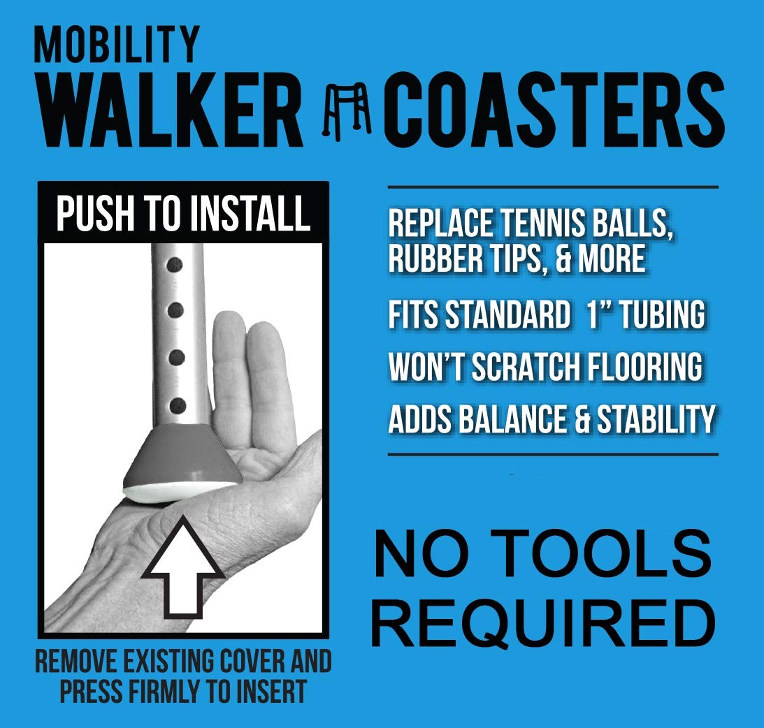 Walker Coasters, Storm Grey 4 Pack By Easy To Use Products - 1", Gray